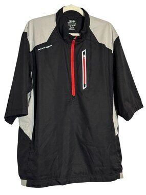 Snake Eyes Mens XL Weather-18 Golf Jacket Short Sleeve Windbreaker Black Gray